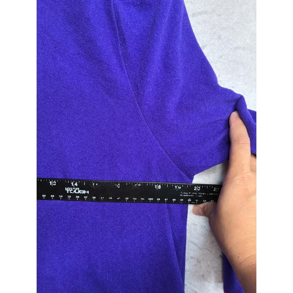 Vanity Fair Vintage Purple Fleece Embroidered Caftan Robe Made in USA Medium